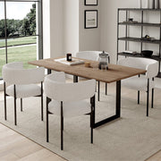 Belluno 4 Seater 180cm Extending Dining Table And Boucle Chair Set