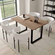 Belluno 4 Seater 180cm Extending Dining Table And Boucle Chair Set