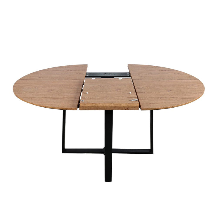 Belluno Industrial Style 160cm Round Extending Dining Table