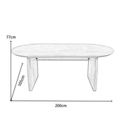 Belluno Oak Or Black 4-6 Seater 200cm Oval Dining Table