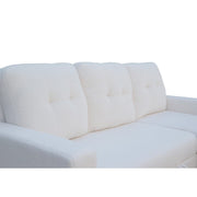Avery Boucle Reversible Corner Sofa Bed With Storage Chaise In White