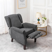 Ascot Wingback Velvet Recliner Chair In Grey - Furniture Maxi
