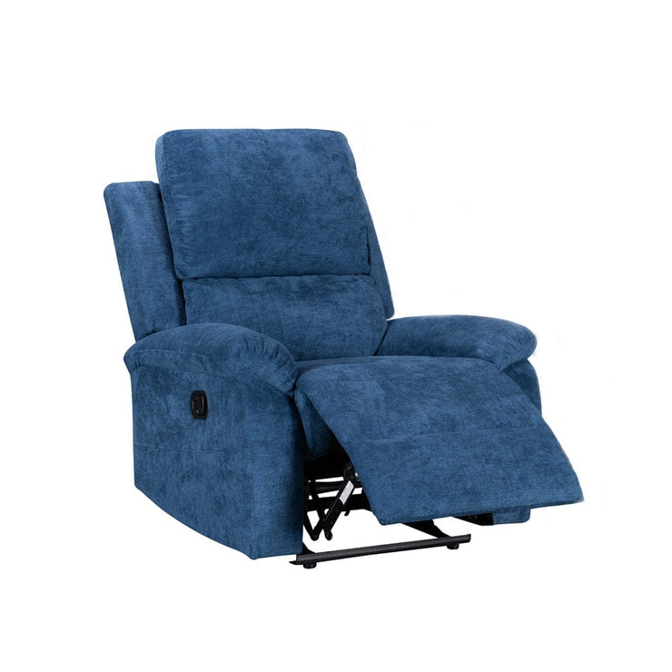 Pancho 3+2+1 Blue Fabric Recliner Sofa Set
