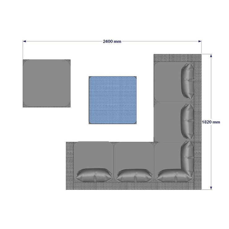 Vancouver 6 Seater Modular Rattan Sofa Set In Grey, Garden Furniture, Furniture Maxi, Furniture Maxi