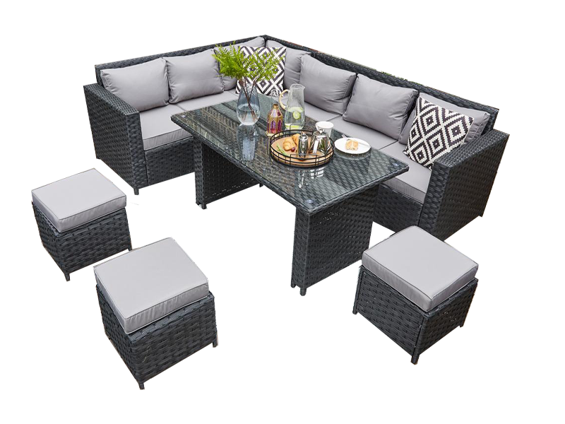 Large rattan corner sofa deals