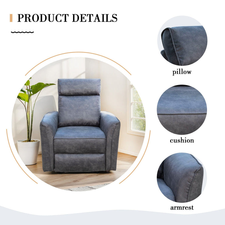 Leathaire Grey Manual Recliner Sofa / Armchair Set