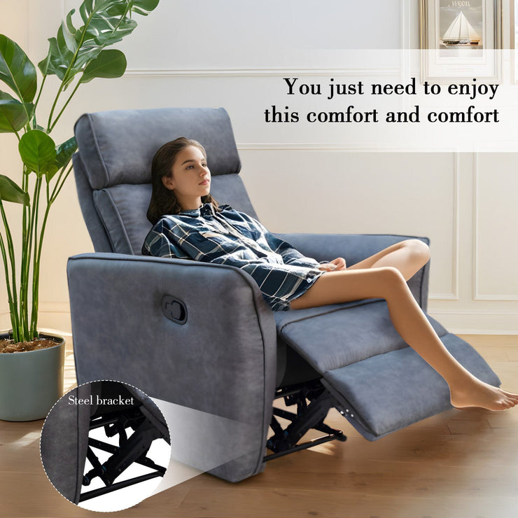 Leathaire Grey Manual Recliner Sofa / Armchair Set