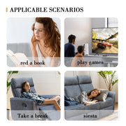 Leathaire Grey Manual Recliner Sofa / Armchair Set