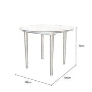 Luna Round Dining Table Set With 2-4 Seater Chairs