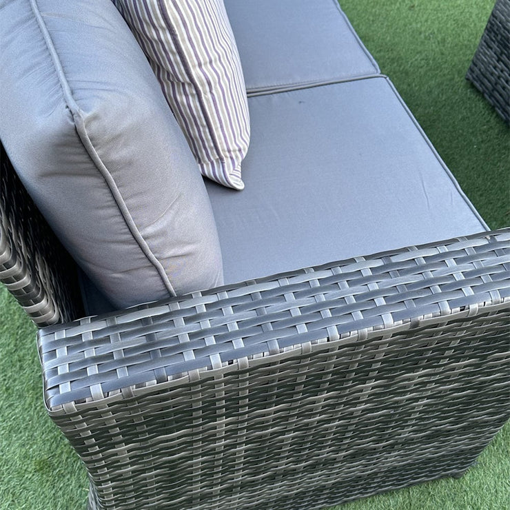 Outdoor Garden 6 Seater Rattan Seater Sofa Set With Lift Up Dining Table