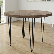 Belluno Industrial Style 120cm Round Dining Table With Hairpin Legs