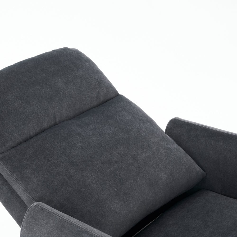 Elvie Grey Velvet Manual Recliner Sofa / Armchair
