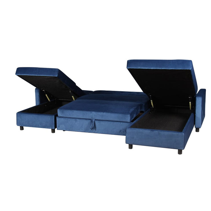 Avery Large U-Shape Storage Corner Sofa Bed With Ottoman