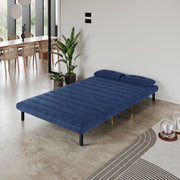 Jola Velvet Foldable 2 Seater Sofa Bed with Pillows