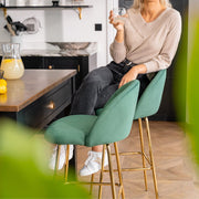 Aurora Velvet Bar Stool - Set Of 2