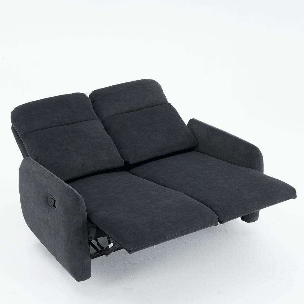 Elvie Grey Velvet Manual Recliner Sofa / Armchair