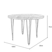 Belluno Industrial Style 120cm Round Dining Table With Hairpin Legs