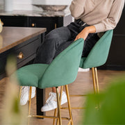 Aurora Velvet Bar Stool - Set Of 2