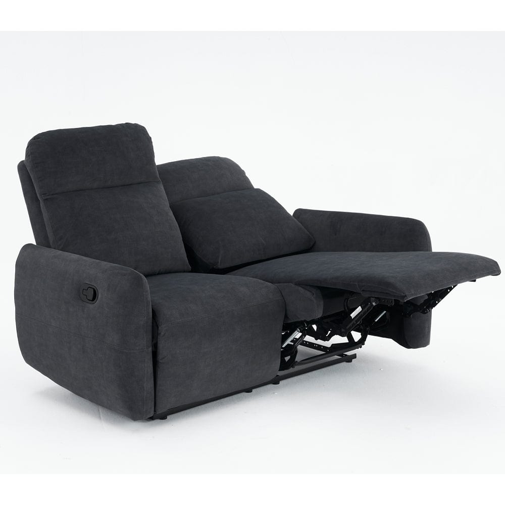 Elvie Grey Velvet Manual Recliner Sofa / Armchair