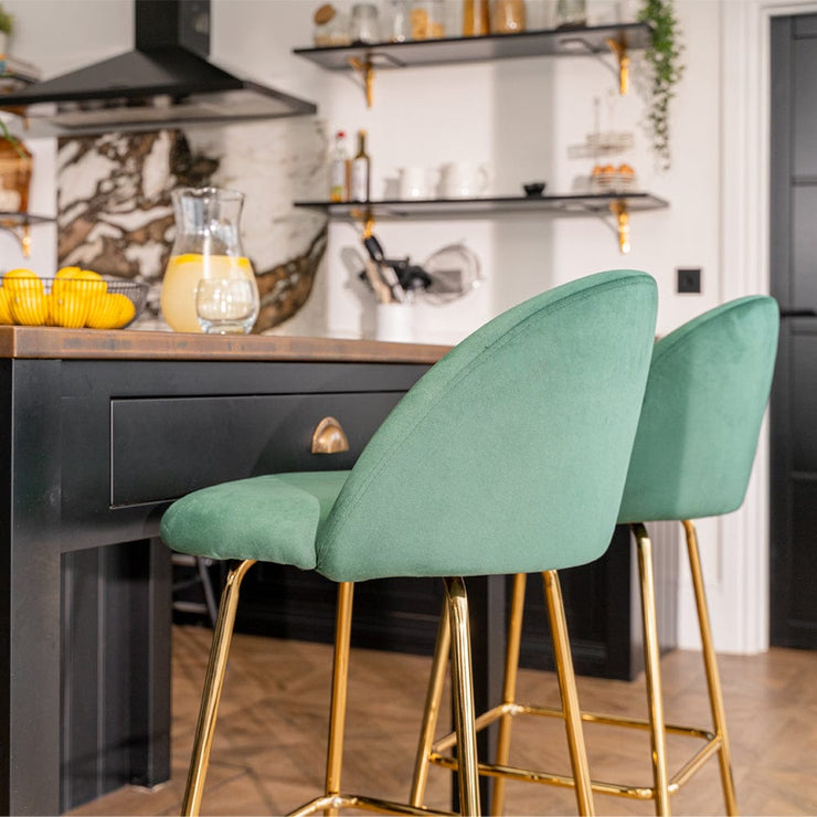 Aurora Velvet Bar Stool - Set Of 2