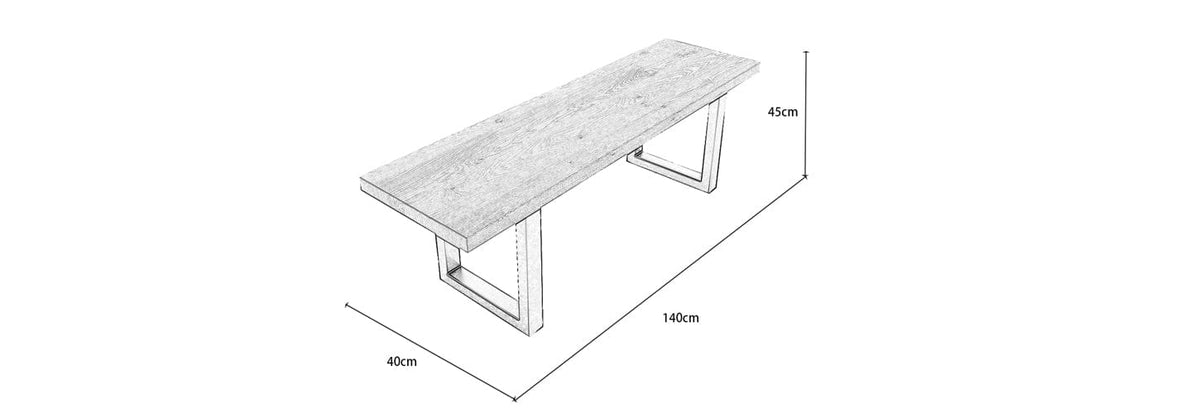 Belluno 140cm Rectangle Wooden Dining Bench