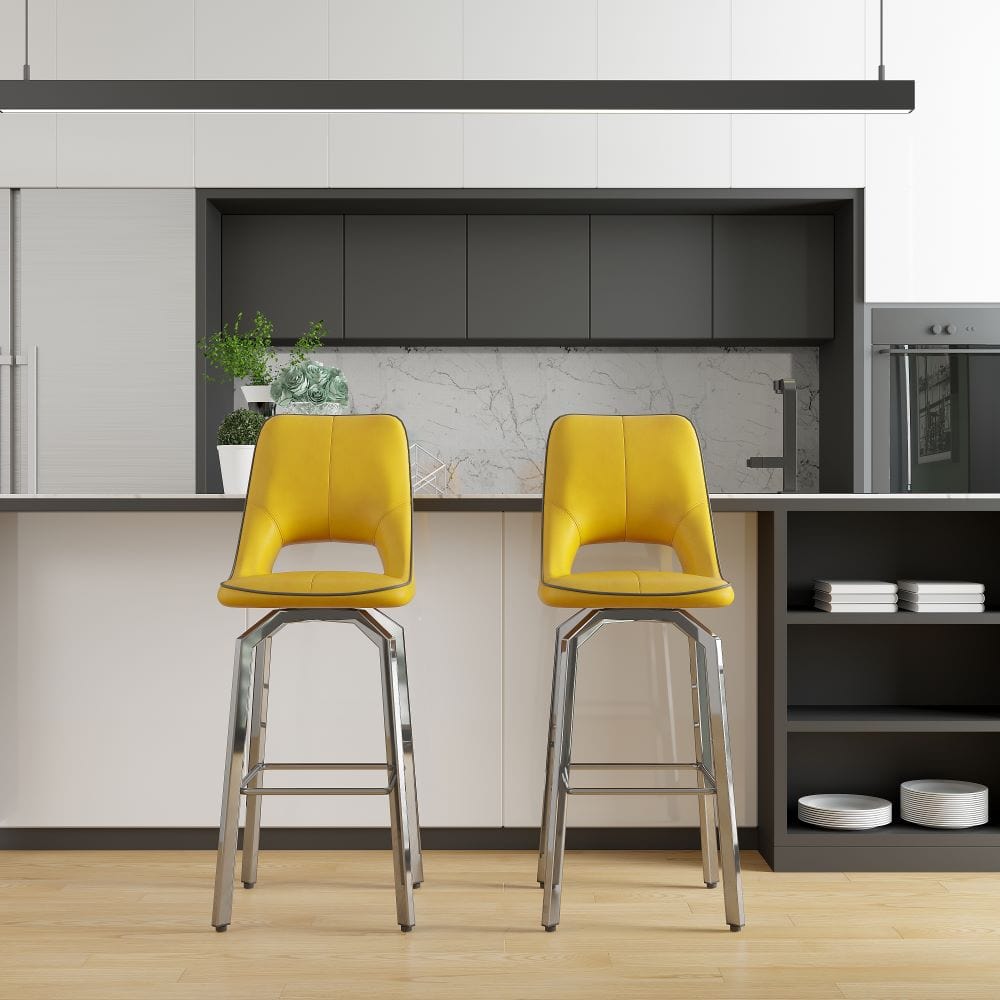 Set Of Milo PU Swivel Bar Stool