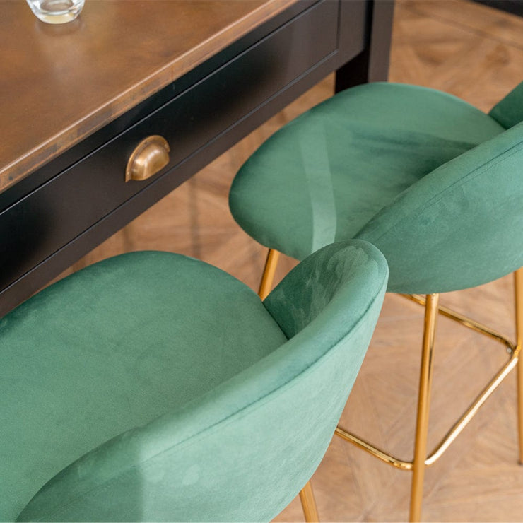 Aurora Velvet Bar Stool - Set Of 2