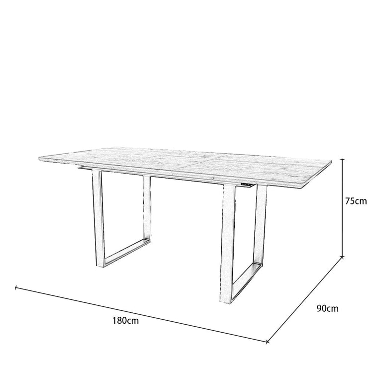 Belluno 180cm Sínte Tábla Itheacháin Le Binse Agus 4 Chathaoirleach