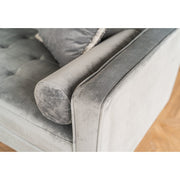 Avery Chaise End Velvet Corner Sofa In Grey