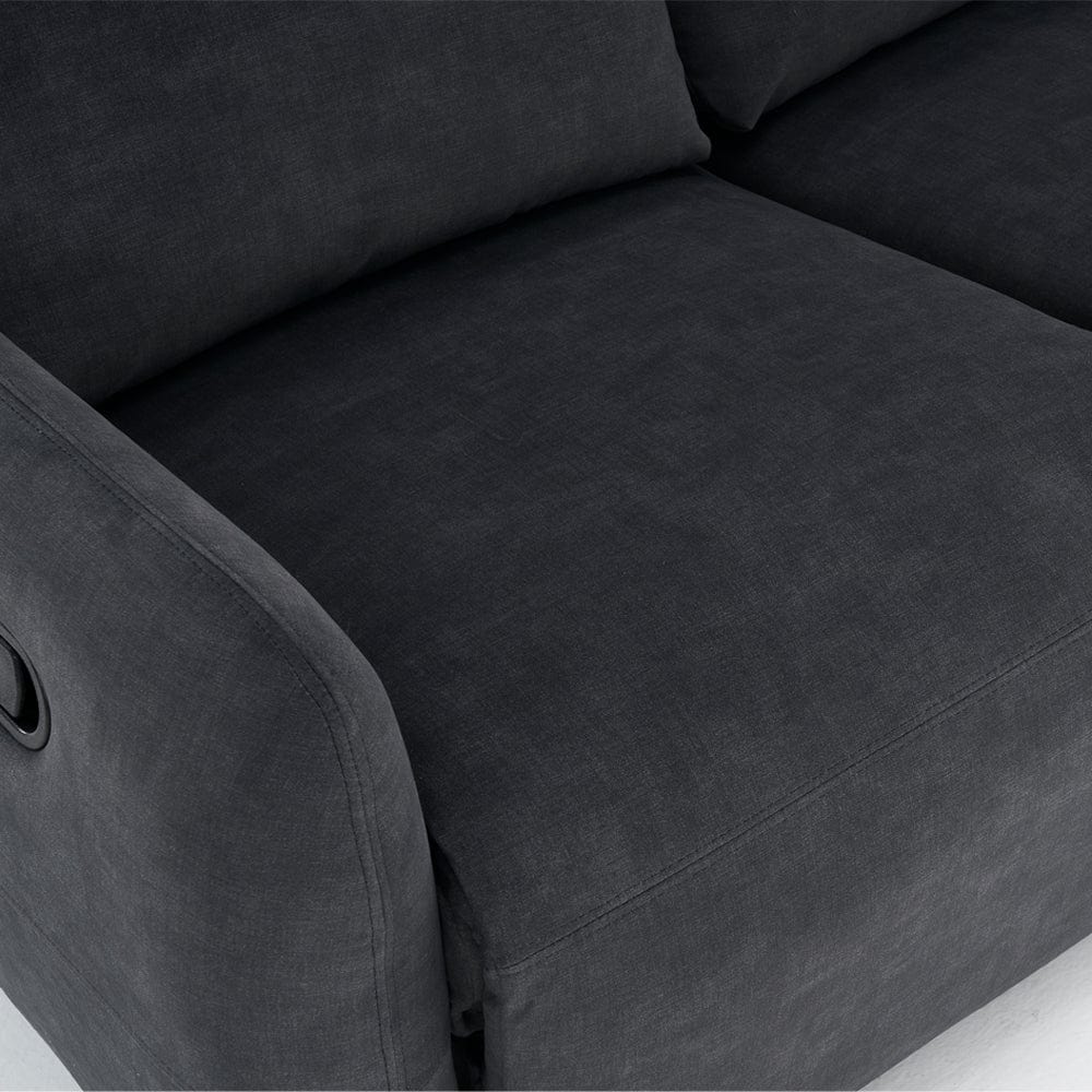Elvie Grey Velvet Manual Recliner Sofa / Armchair