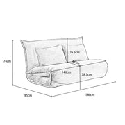 Lola Corduroy Foldable Sofa Bed with Pillows