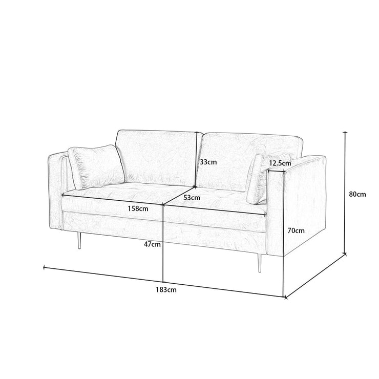 Avery 3+2 Suíochán Sofa Tolg le Cúisíní Scaip