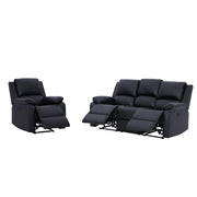 Palermo 3+1 Black Leather Electric Recliner Sofa Set