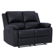 Palermo Black Leather 2 Seater Electric Or Manual Recliner Sofa