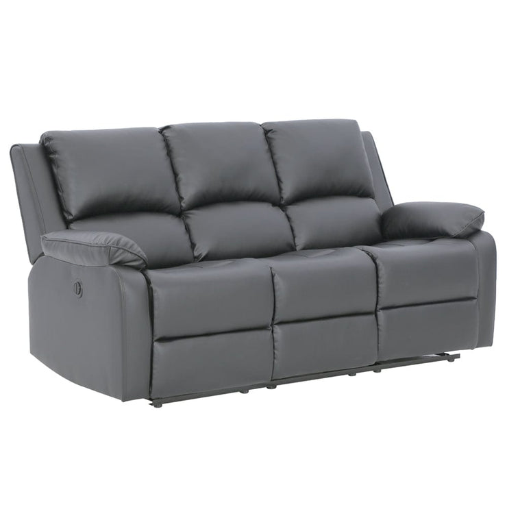 Palermo 3+2 Grey Leather Electric Or Manual Recliner Sofa Set