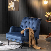 Darwin Velvet Accent Chair In Blue