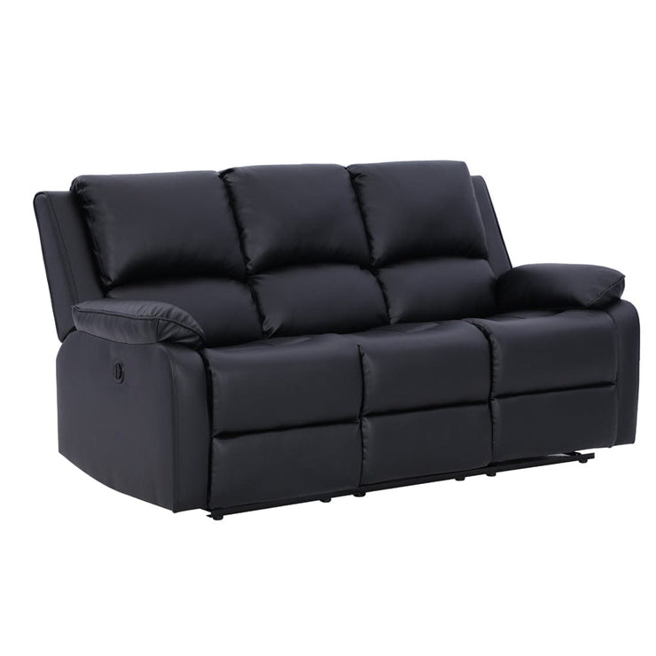 Palermo 3+2+1 Black Leather Electric Or Manual Recliner Sofa Set