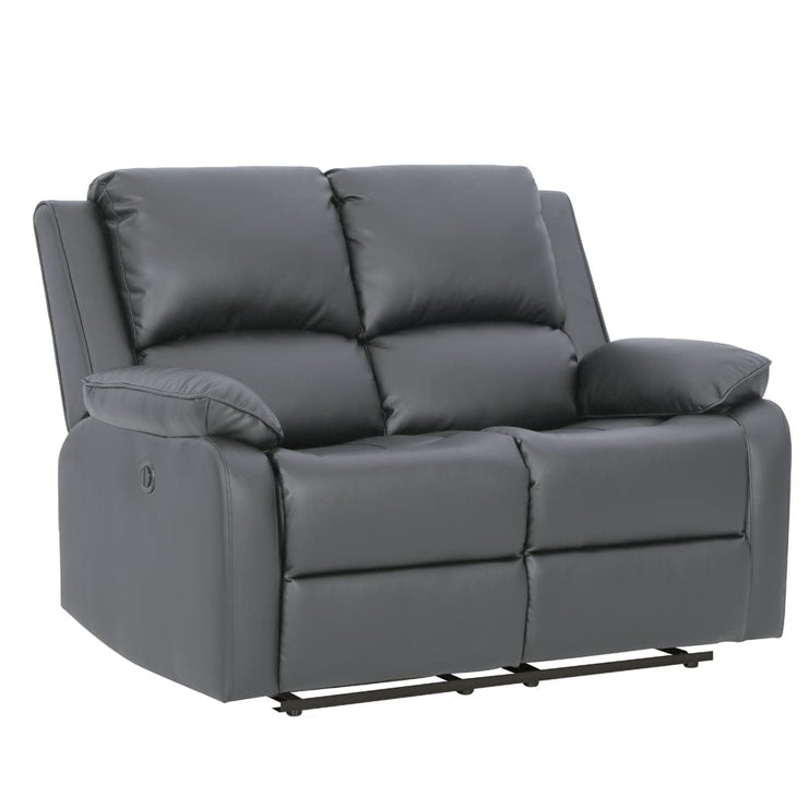 Palermo 3+2 Grey Leather Electric Or Manual Recliner Sofa Set