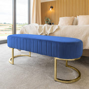 Russell Velvet Bench with Chroming Legs