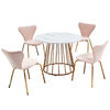 White Table With Pink Chairs