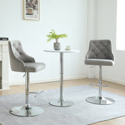 Set Of 2 Avers Velvet Height Adjustable Bar Stools in Light Grey