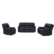 Palermo 3+2+1 Black Leather Electric Or Manual Recliner Sofa Set