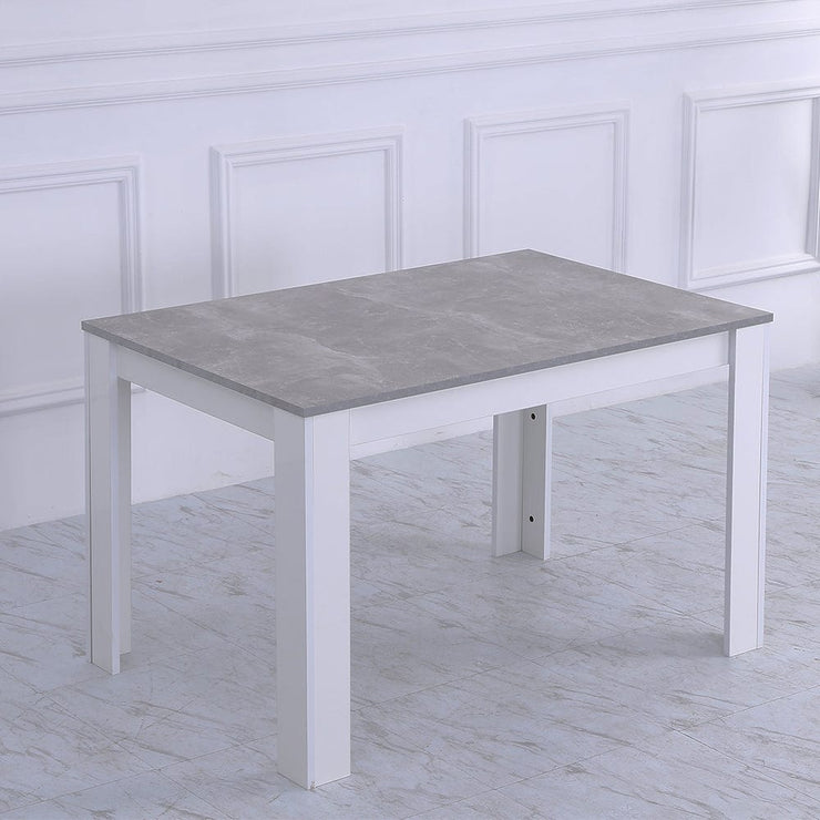 Orsa Rectangle Concrete Effect Dining Table With High Gloss White Legs