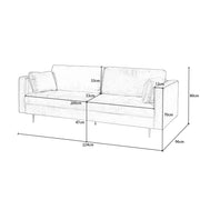 Avery 3+2 Suíochán Sofa Tolg le Cúisíní Scaip