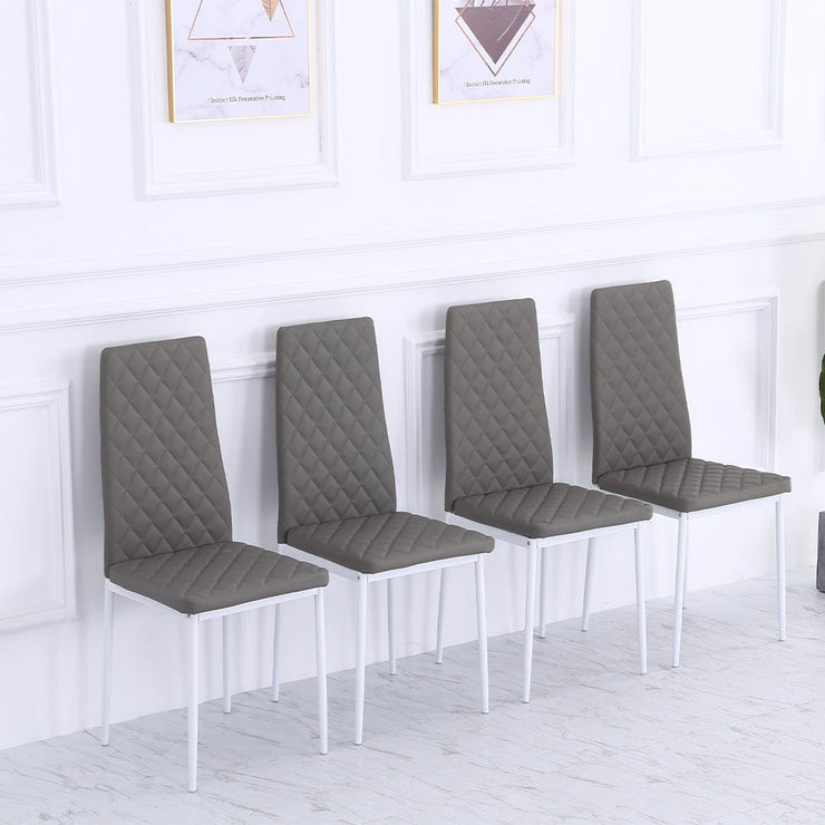 Orsa Rectangle Concrete Effect Dining Table Set with 4 Chairs