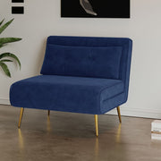 Jola Velvet Foldable Sofa Bed with Metal Legs and Pillow