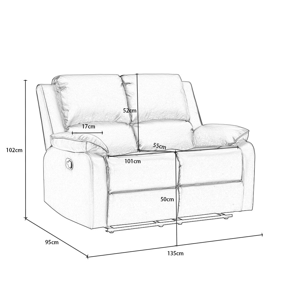 Palermo Grey Leather 2 Seater Electric Or Manual Recliner Sofa