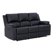 Palermo Black Leather 3 Seater Electric Or Manual Recliner Sofa