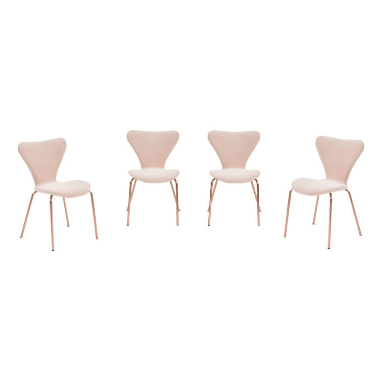 Etta Pedestal Dining Table Set with 4 Velvet Chairs