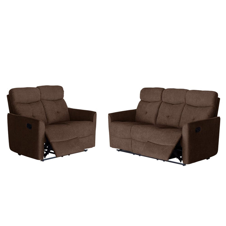 Pablo Brown Plush Manual Recliner Sofa / Armchair